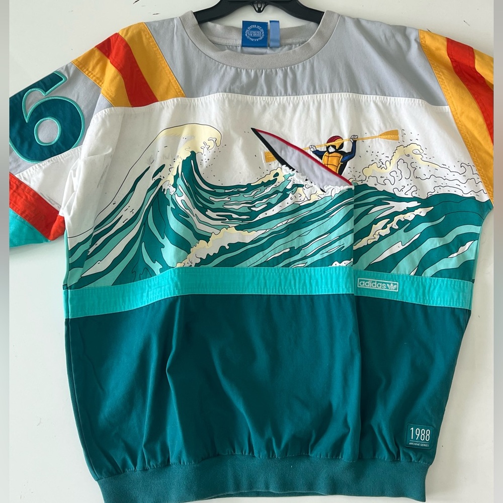 HITZSHOP Vintage Adidas Crewneck Sweatshirt 80s Amuza River Size L